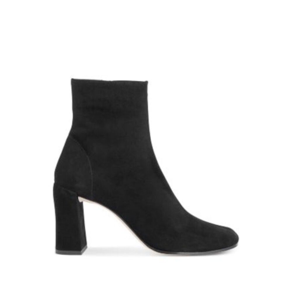 BY FAR Womens Black Padded Vlada Almond Toe Block Heel Zip-Up Leather Booties 37